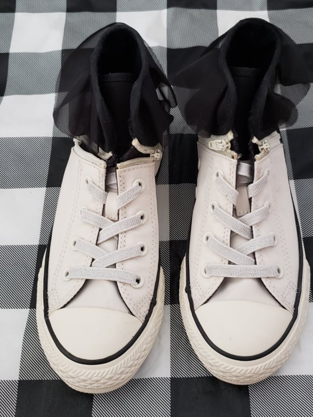 Converse CTAS Block Party Tulle Shoes Junior Size 1 - Picture 2 of 10
